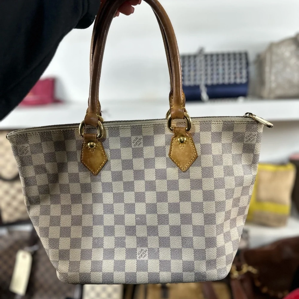 LV Damier Azur Zip Top Tote